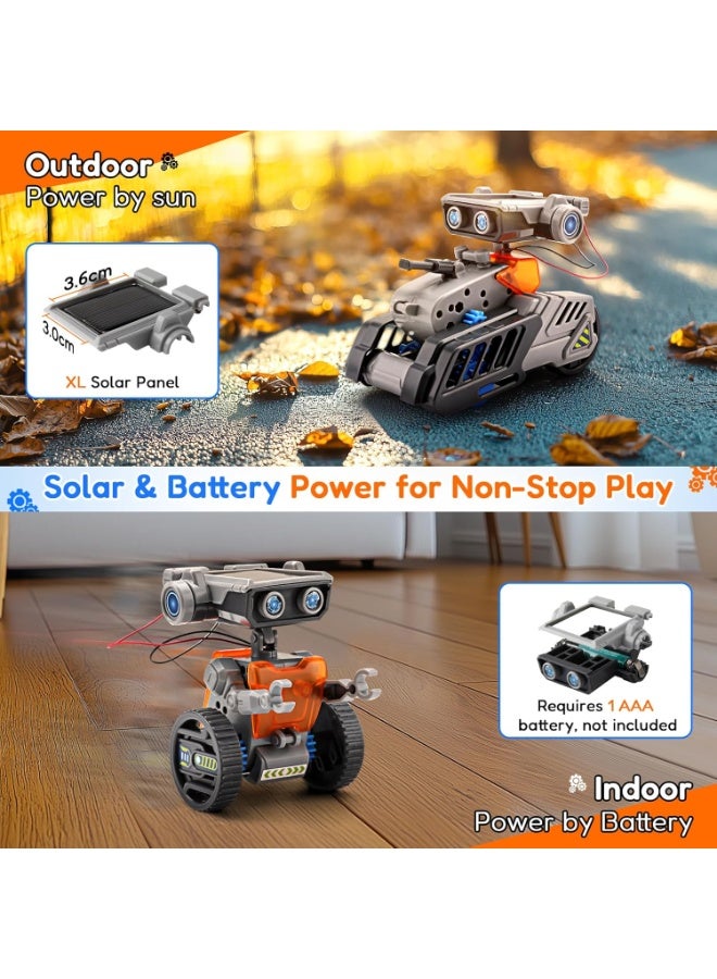 Bukela Solar Robot Building Kit  Gift for Boys Aged 8-13, DIY 15-in-1 Educational Science Building Toy, Solar or Battery Powered Robotic Set for Children Birthday with 212 Pieces - Image 3