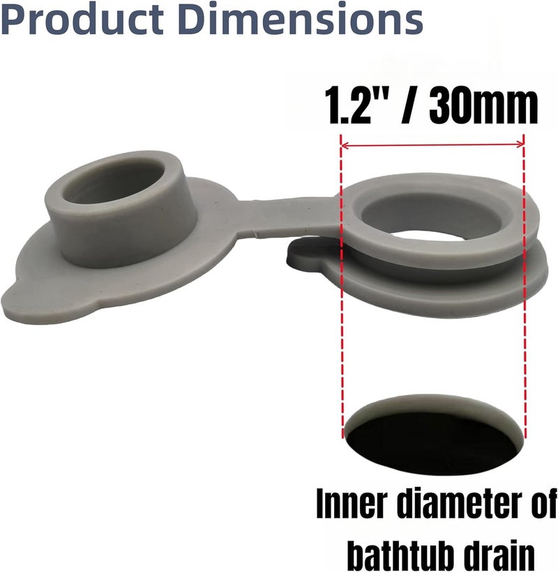 Baby tub silicone drain plug (suitable for most baby tubs, including 5 sizes, 1.2 inches inner diameter) - Image 4