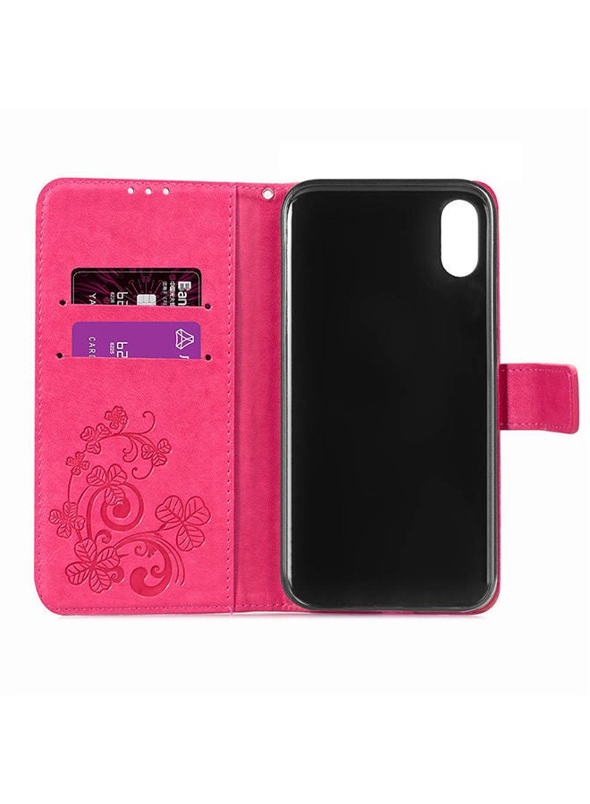 NIBEMINENT Protective Wallet Cards Case Cover For Apple iPhone XS Max Magenta  - Image 3