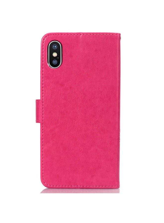 NIBEMINENT Protective Wallet Cards Case Cover For Apple iPhone XS Max Magenta  - Image 2