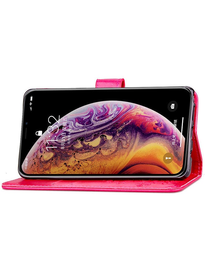 NIBEMINENT Protective Wallet Cards Case Cover For Apple iPhone XS Max Magenta  - Image 5