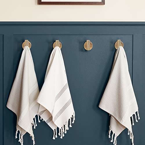 TUNNY 3 Pack Round Bathroom Towel Hooks - Champagne Gold Robe & Coat Hooks for Bathroom & Bedroom - Image 4