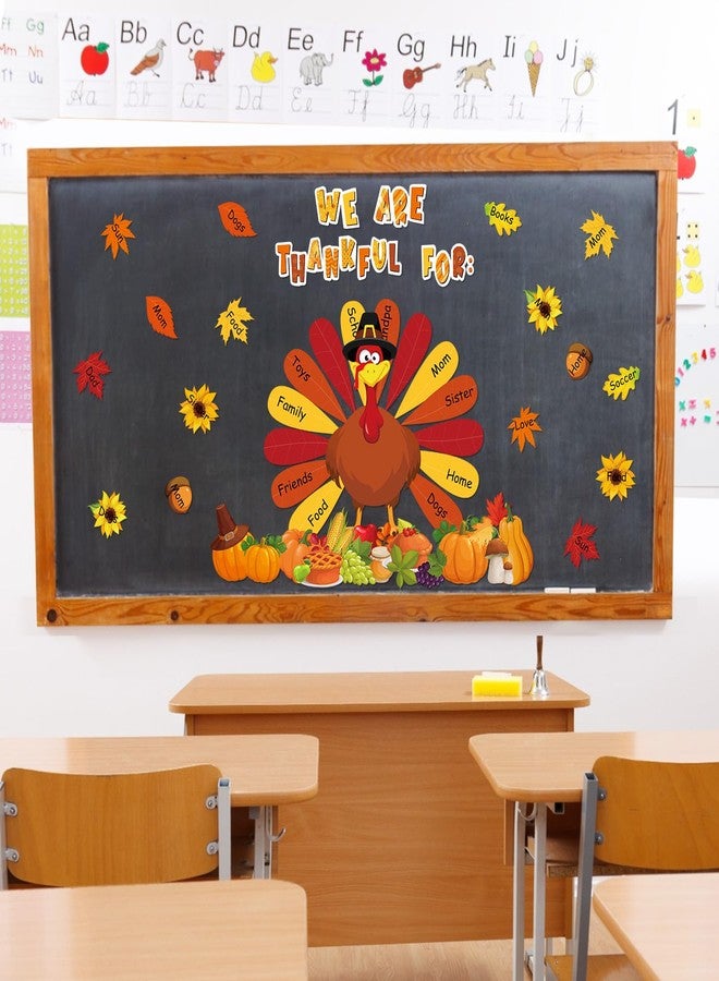 Blosssound 48 Pcs Magnetic Thanksgiving Bulletin Board Decorations Set We are Thankful Classroom Decor Magnet Large Turkey Autumn Pumpkin Harvest Food Cutouts for Bulletin Boards School Wall Supplies - Image 4