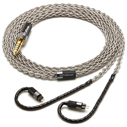 GUCraftsman 0.78mm 2Pin 6N Single Crystal Silver 2.5mm/4.4mm Balance Earphone Upgrade Cable for Oriolus Audeze iSINE20 LCDi3 64audio A12t TIA RE2000 Legend X Billie Vision VE6 DUNU SA6 (3.5mm Plug) - Image 2
