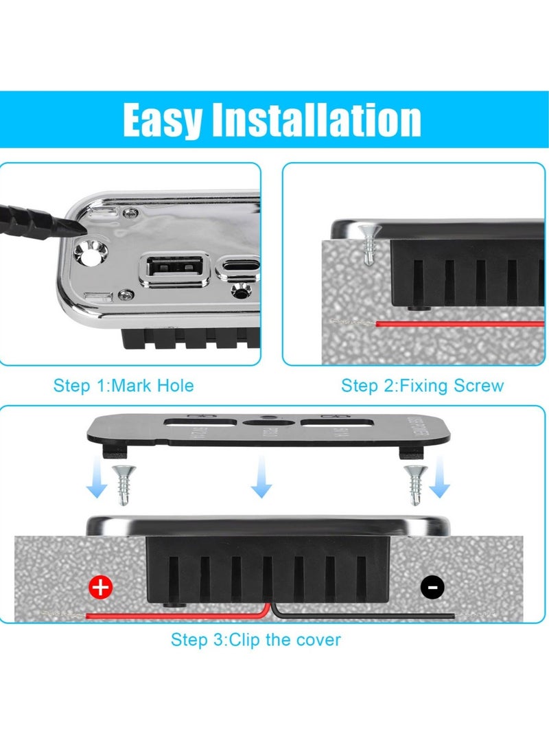 Captaintech Fast Charging 3 Ports 12V USB Outlet, Dual USB A Port 3.1A, Type C Port PD QC 3.0, Adapter for RV Marine Motorcycle Truck Golf Cart, Phone 14 13 12, S22 S21 S20 - Image 5
