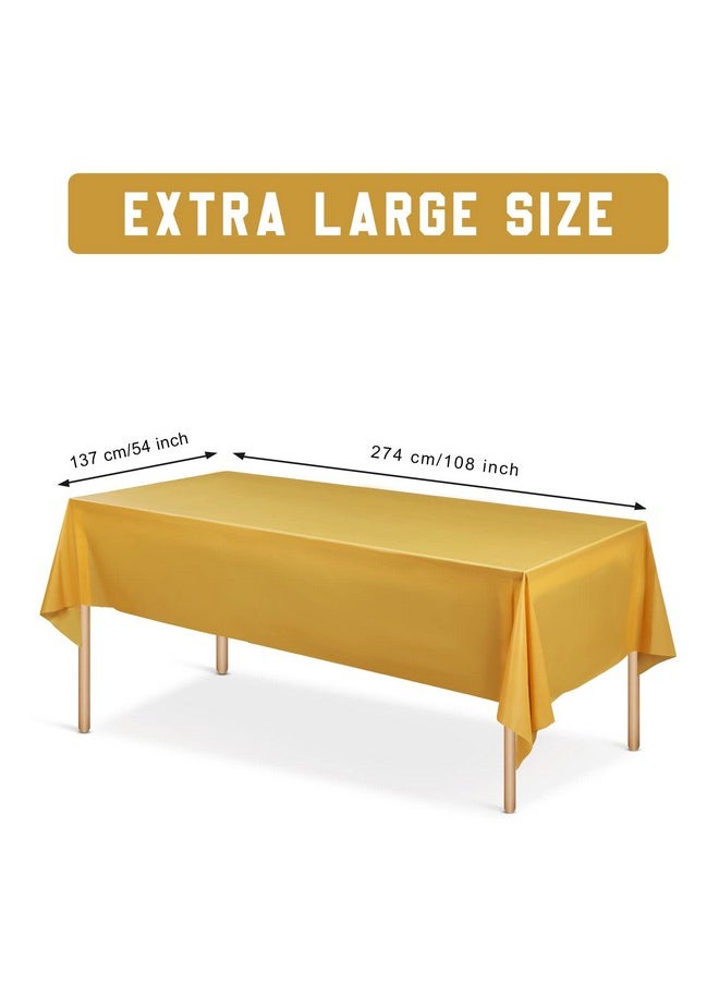 Moukeren - 16 Pack Plastic Tablecloths Bulk 54 X 108 Inch Disposable Rectangle Table Covers Waterproof Party Table Cloths For Indoor Or Outdoor Events Birthday Party Decor Supplies (Gold) - Image 1