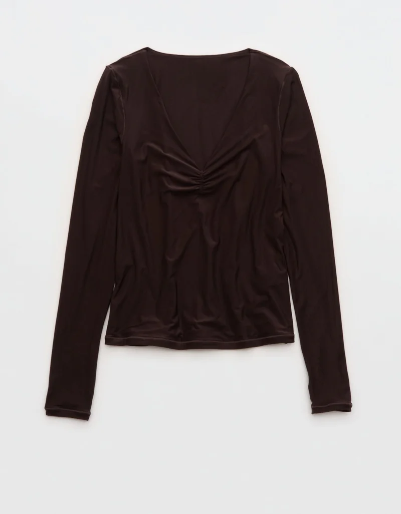 SMOOTHEZ Long Sleeve Ruched Top