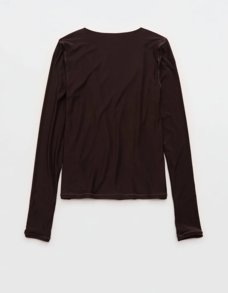 Aerie  SMOOTHEZ Long Sleeve Ruched Top for Women | Best Price UAE