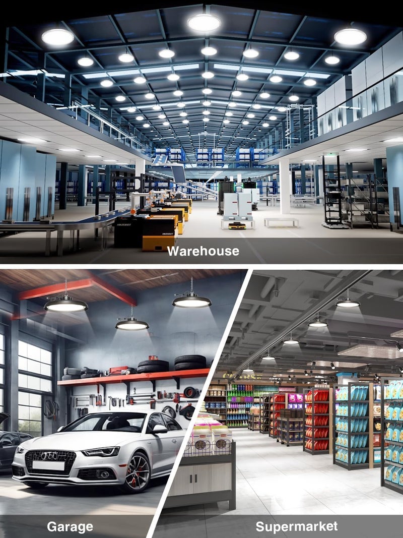 melfi LED High Bay Light with Hook 100W Day Light, 15000 Lumen, IP65 – Industrial Commercial Lighting for Warehouses, Garages, Workshops, Factories & Gyms - Image 4