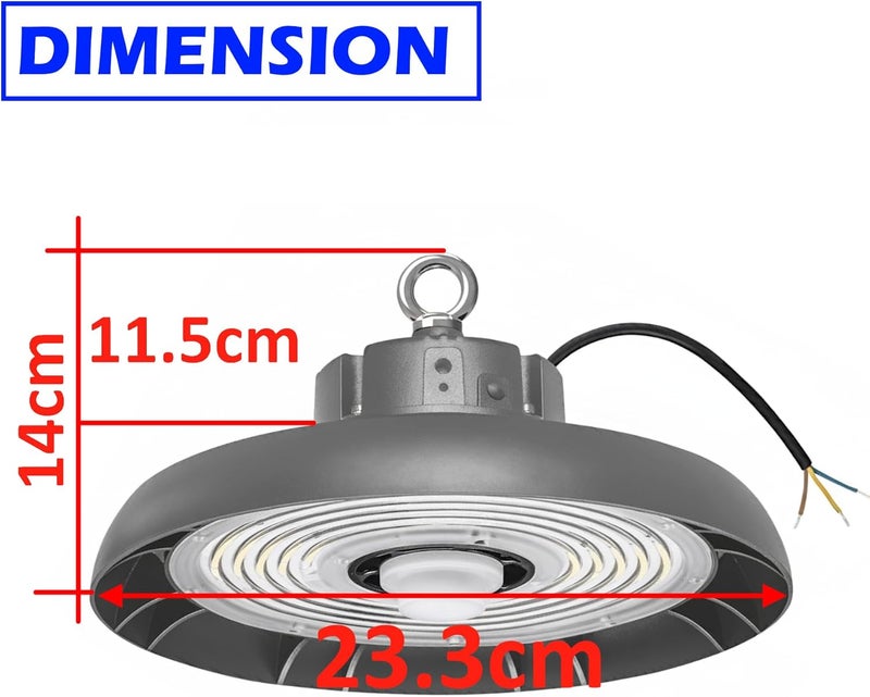 melfi LED High Bay Light with Hook 100W Day Light, 15000 Lumen, IP65 – Industrial Commercial Lighting for Warehouses, Garages, Workshops, Factories & Gyms - Image 2