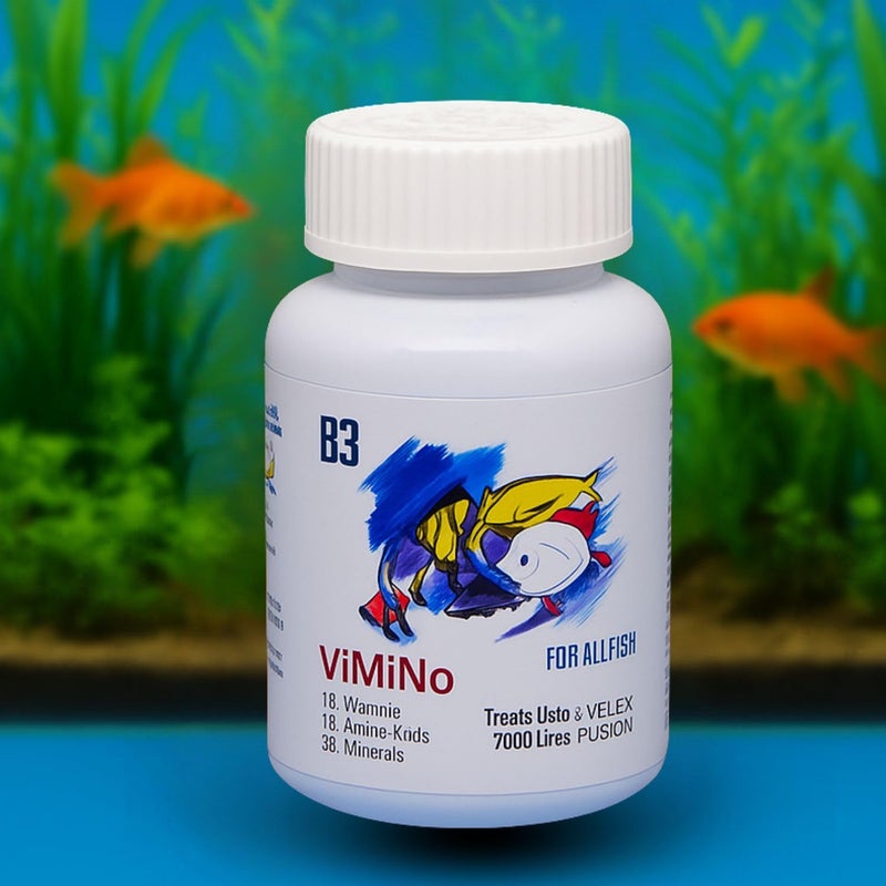 VAYINATO Billion Bacteria ViMiNo 140ml | Vitamin Complex | 14 Vitamins, 18 Amino Acids, 9 Minerals | Curcumin Infused | Treats 7000 litres (for All Fish) - Image 1