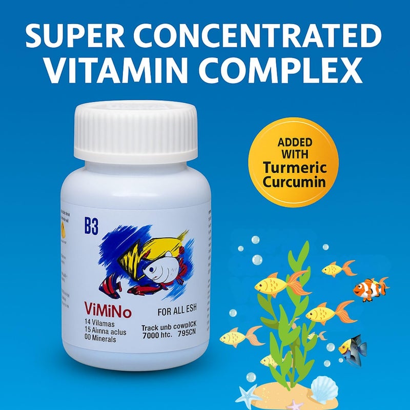 VAYINATO Billion Bacteria ViMiNo 140ml | Vitamin Complex | 14 Vitamins, 18 Amino Acids, 9 Minerals | Curcumin Infused | Treats 7000 litres (for All Fish) - Image 4