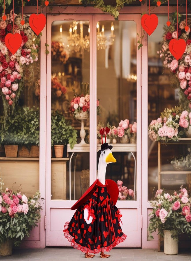 SilTriangle Valentines Goose Outfit Red Heart for Yard Lawn Outdoor Garden Patio Statue Party Valentines Holiday Decor, Red and Black, 17 Inch - Image 4