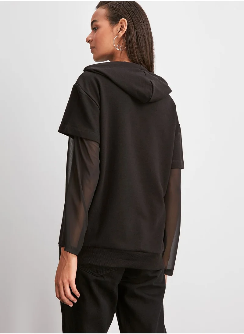 trendyol Chiffon Detail Sweatshirt
