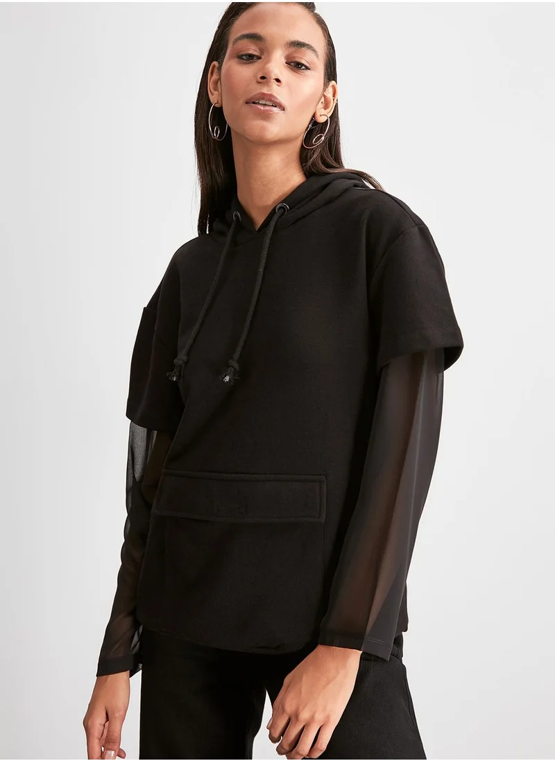 trendyol Chiffon Detail Sweatshirt