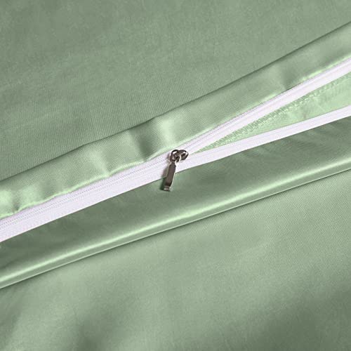 NSGZ 60" x 80" Satin Duvet Cover for Weighted Blanket, Luxury Silky Removable Satin Weighted Blanket Cover with 8 Ties Secure Fastening, Sage Green - Image 3