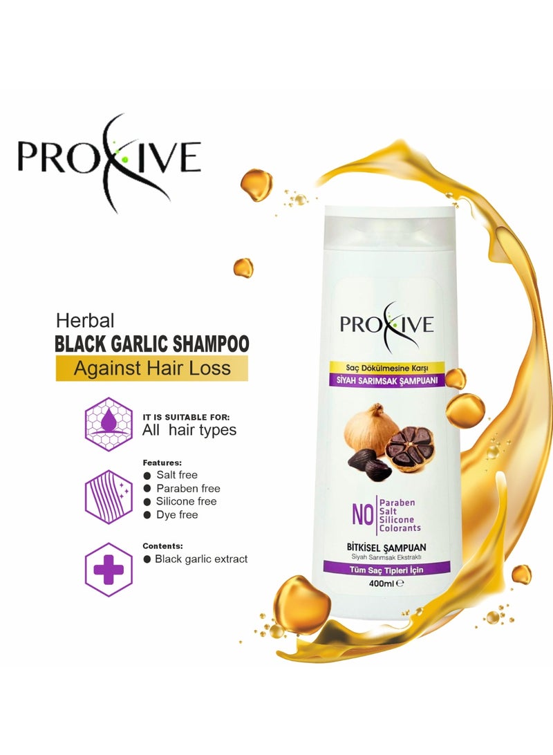 PROXIVE PROXIVE Against Hair Loss/Hair Growth/Herbal Shampoo/Scalp Care/Dandruff/Anti Hair Fall  SALT-FREE - PARABEN-FREE - SILICONE-FREE - PAINTLESS Herbal Black Garlic Shampoo 400 ml/MADE IN TURKEY - Image 5