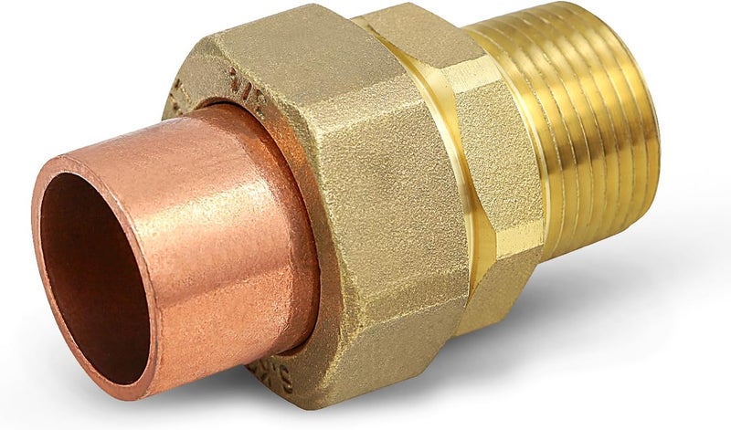 Supply Giant موصل نحاسي خالي من الرصاص 1/2" من Supply Giant مع توصيل لحام إلى خيوط ذكر - Image 1