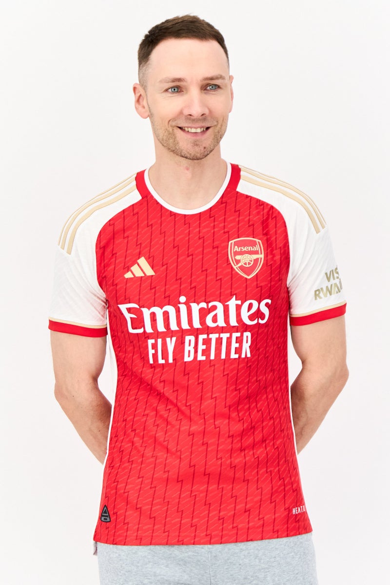 Adidas Men Sportswear Fit Short Sleeve Fly Emirates Football Jersey, Red  - Image 1