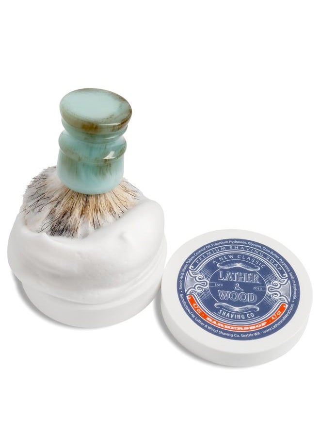 Lather & Wood Shaving Co - Lather & Wood Shaving Soap - Barbershop - Simply The Best Luxury Shaving Cream - Tallow - Dense Lather with Fantastic Scent for The Worlds Best Wet Shaving Routine. 4.7 oz (Barbershop) - Image 1