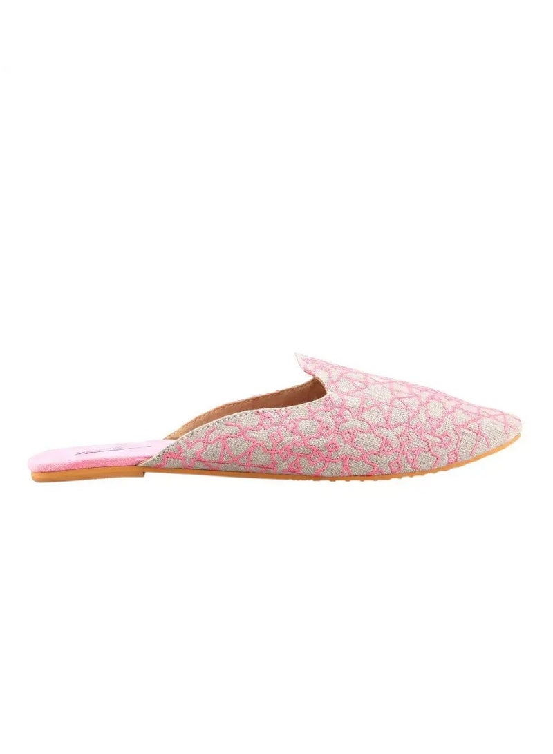 Mishkat Rehana Handmade Babouche Slippers for Women (Pink) - Image 1