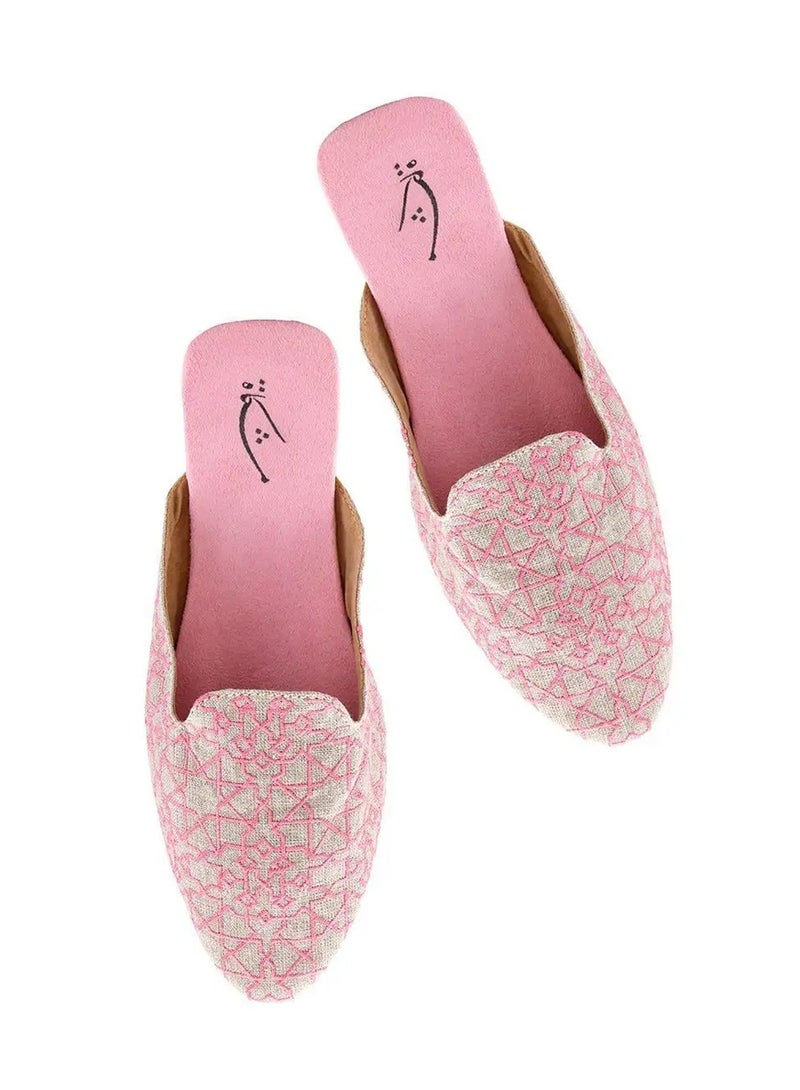 Mishkat Rehana Handmade Babouche Slippers for Women (Pink) - Image 2