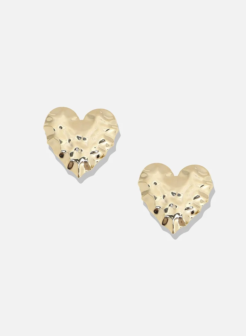 سوهي أقراط على شكل قلب مسننة - ذهبي