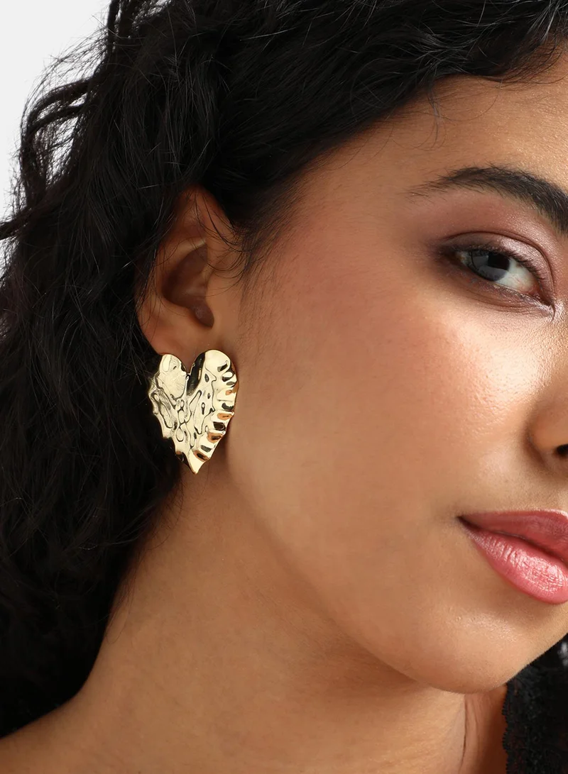 سوهي أقراط على شكل قلب مسننة - ذهبي