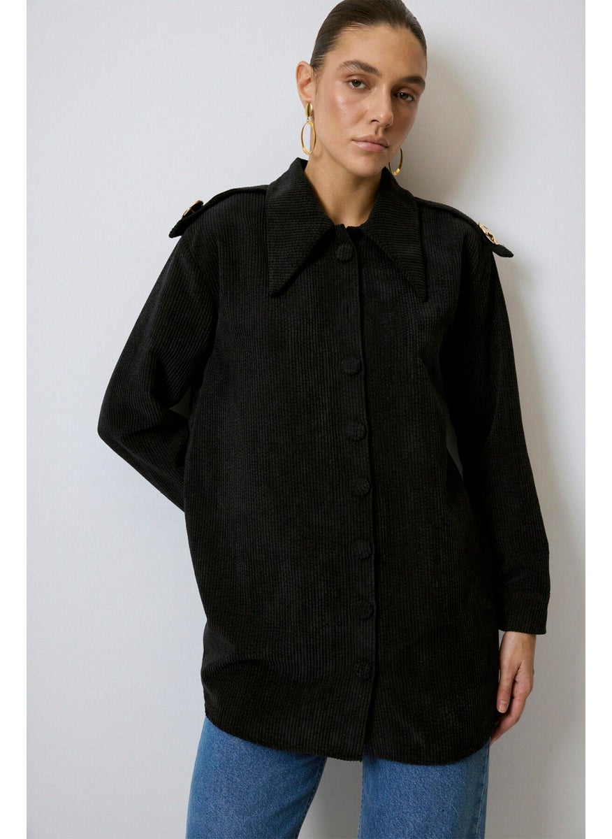 Touche - Epaulette Detailed Corduroy Shirt - Image 1