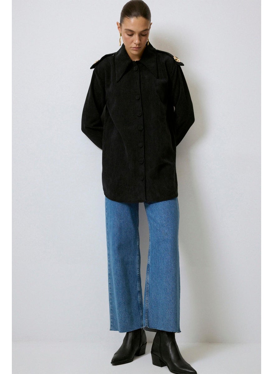 Touche - Epaulette Detailed Corduroy Shirt - Image 1