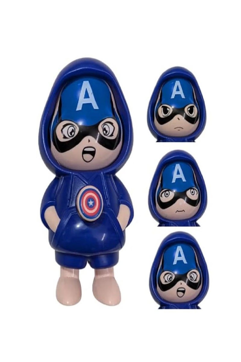 Captain America Keychain 2025, Fidget Key Chains, Face Changing , Cute Cartoon Figure with Three Expressions, Cute ,Kids - Image 2