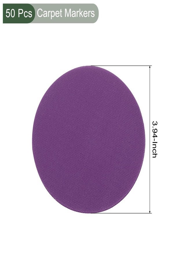 YOKIVE 4 Inch Carpet Spot Markers, 50Pcs Circle Floor Dots Markers with Bag Carpet Spots for Decoration Teacher Supplies, Purple - Image 2