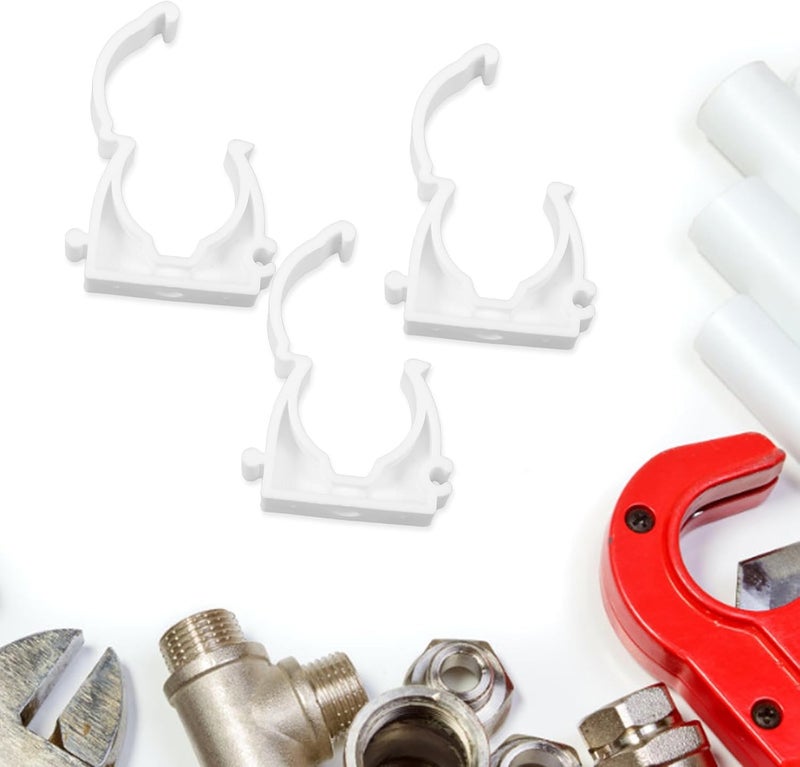 LABRIMP 100pcs Heavy Duty Plastic Pipe Clamps U-shape Tube Buckles White Pvc 1 Inch for Water and Plumbing Installation - Image 3
