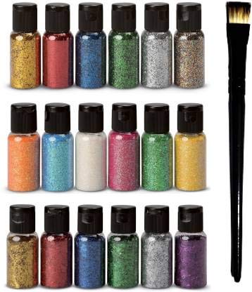 Elecsera Eye Shadow Glitter Powder Set with Eyeshadow Brush - Image 1
