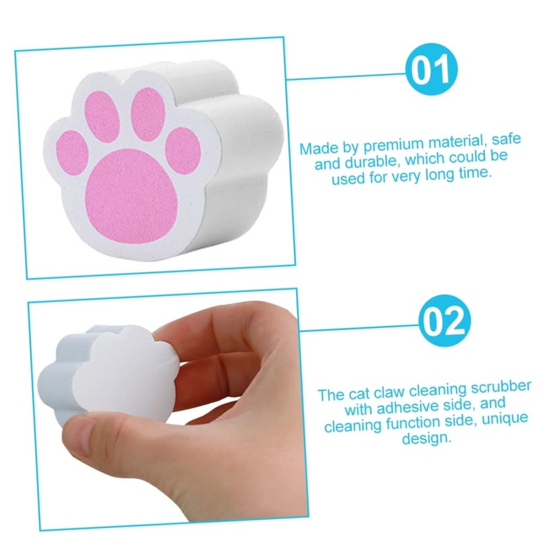 2Pcs Cartoon Cat Claw Scrubber Multipurpose Cleaner For Glass Tile And Pet Grooming - Image 4