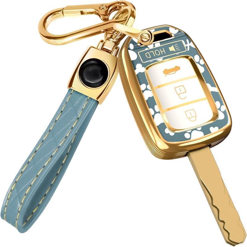 Lucrum Compatible with Honda Key Fob Cover Leather Keychain TPU Keyfob Case for Accord Civic CRV HRV Pilot Ridgeline SE LX For 4 Button Remote 20142022 Paws - Image 3