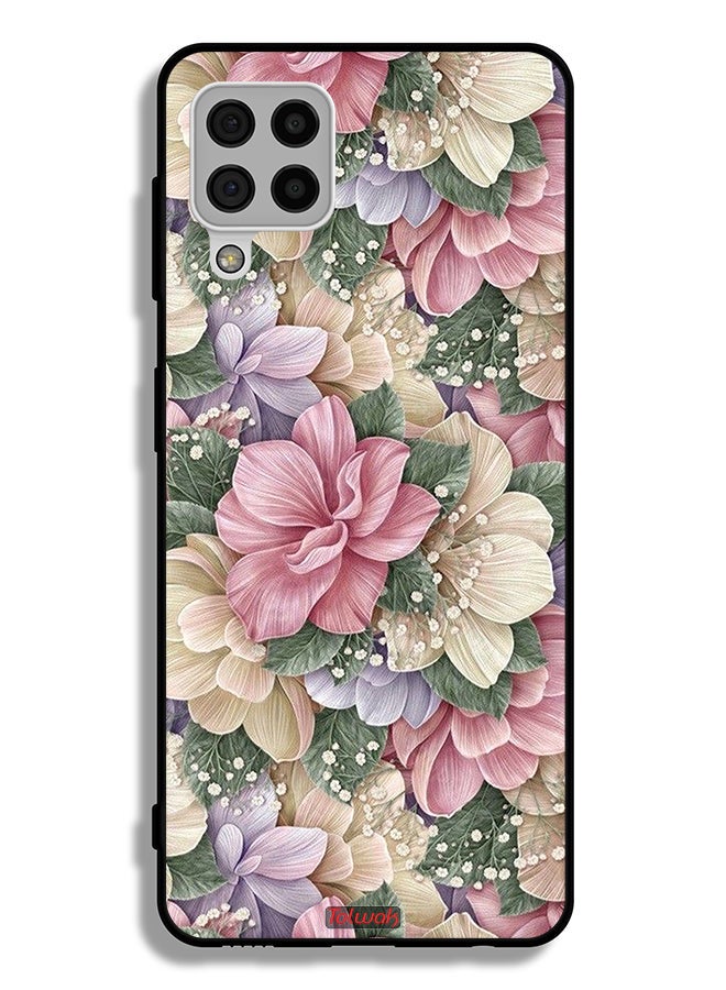 Tolwak Samsung Galaxy A22 4G Protective Case Cover Hd Floral - Image 1