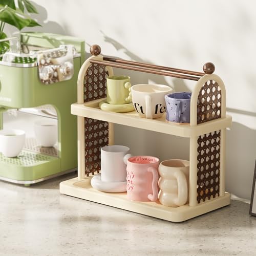 NiHome Matcha Station Organizer Shelf MultiTier Matcha Coffee Stand Plastic Countertop Mug Cup Bottle Display Tray Holder for Tea and Coffee Bar Accessories - Image 3
