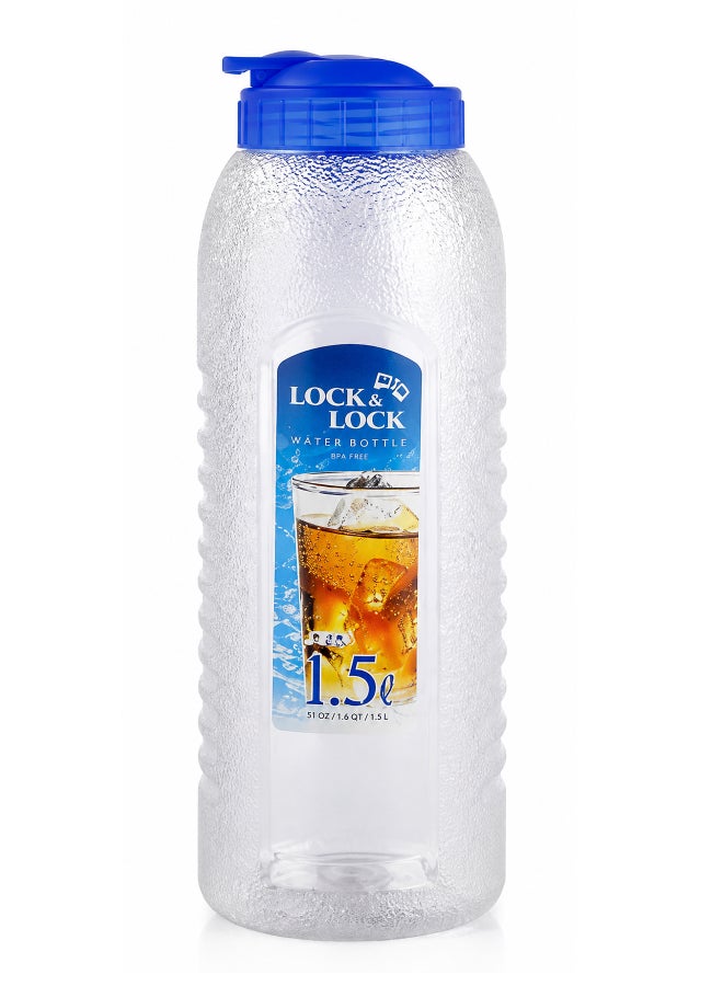 LocknLock Aqua Water Bottle 1.5L , BPA-Free PET Bottle with Flip-Top Lid, Airtight Leakproof, Durable & Portable Drinking Bottle for Gym, Office, Travel & Outdoor Use - Image 1