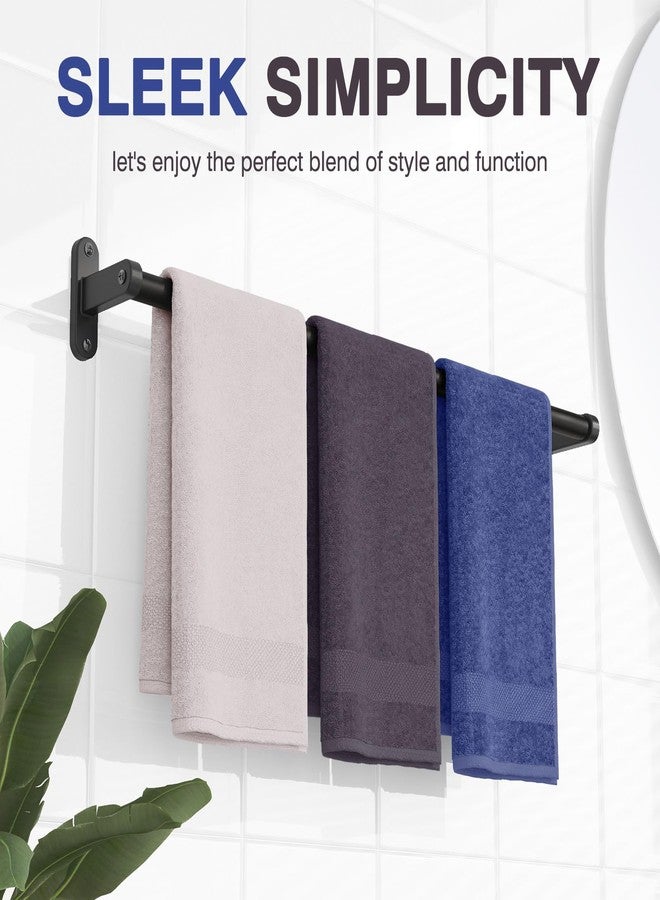 Powools Towel Rack for Bathroom - 24" Rustproof Towel Holder, Sturdy Towel Bar Wall Mounted, Space-Saving Towel Hanger, Bathroom Accessories, Home Decor, Apparment Essentials, Black - Image 5