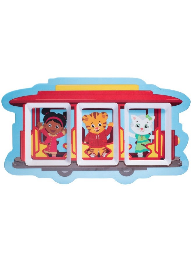 أس سي أس دايركت طبقان طعام دانيال تايجر - عربة - أطباق لطيفة مقسمة بجوانب عميقة للأطفال - أقسام مقسمة لعادات الأكل الصحية، خالية من مادة BPA، آمنة للاستخدام في غسالة الأطباق، متينة ومقاومة للكسر - Image 1