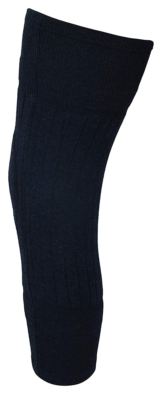 HIVER Adult Acrylic Woolen Leg Warmers Stocking Footless Long Socks Over Knee Long Leg Warmers For Men And Women- Unisex (Black) - Image 5