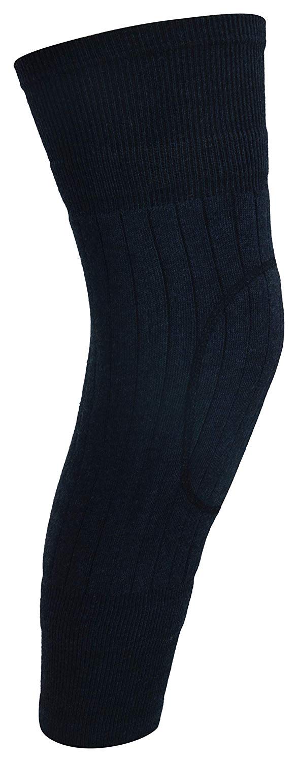 HIVER Adult Acrylic Woolen Leg Warmers Stocking Footless Long Socks Over Knee Long Leg Warmers For Men And Women- Unisex (Black) - Image 3