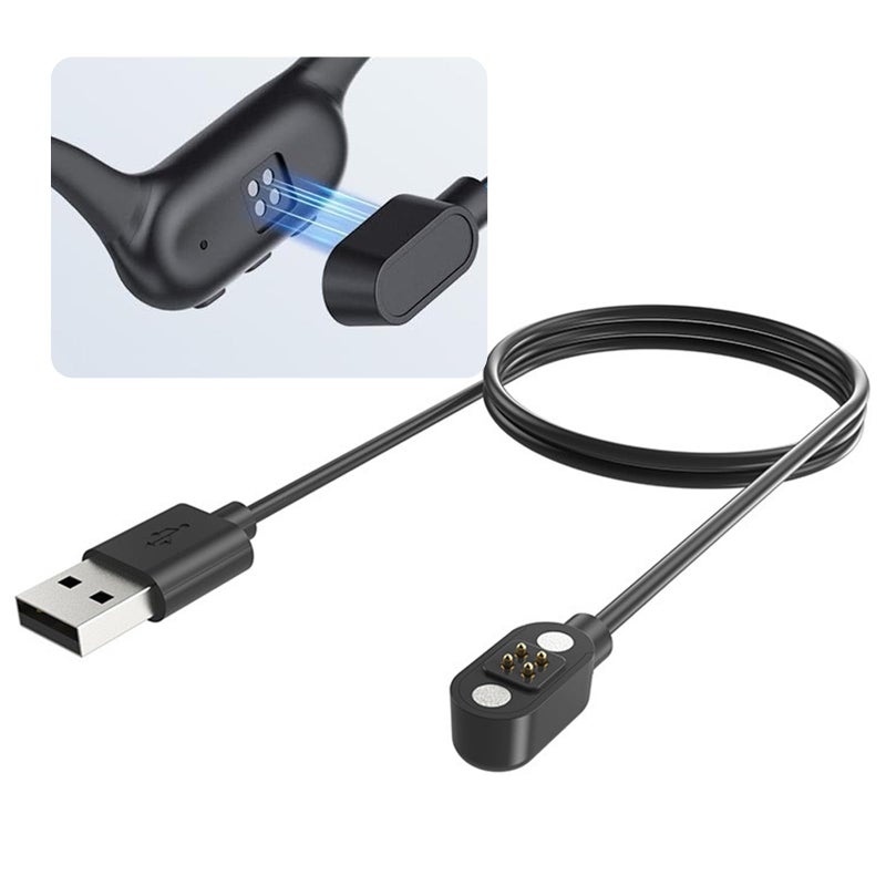 VBANU Replacement Charging Cable for Bone Conduction Headphones, Magnetic 4-pin Charger for Bxswtu X7, PSIER S18, Dnniakm X20, NANK Runner 4 and More Bone Conduction Headphones, (2.54mm Pitch) - Image 1
