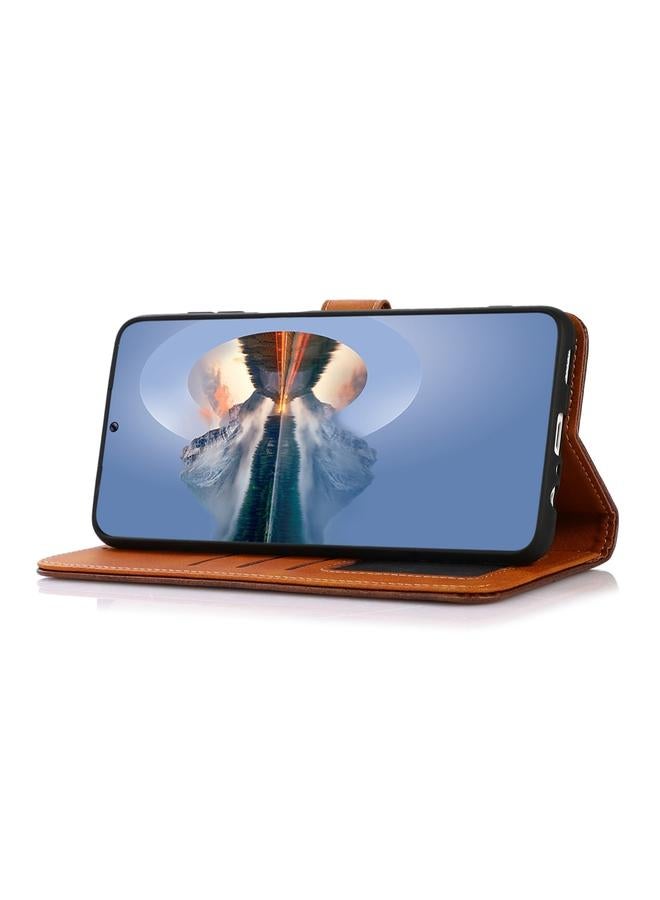 اس-توب جراب لهاتف Samsung Galaxy A05s 4G من KHAZNEH، جراب هاتف من الجلد ثنائي اللون وملمس جلد البقر - Image 5