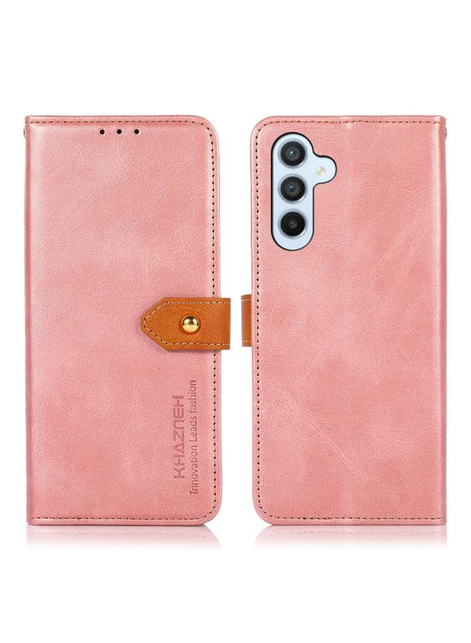 اس-توب جراب لهاتف Samsung Galaxy A05s 4G من KHAZNEH، جراب هاتف من الجلد ثنائي اللون وملمس جلد البقر - Image 1