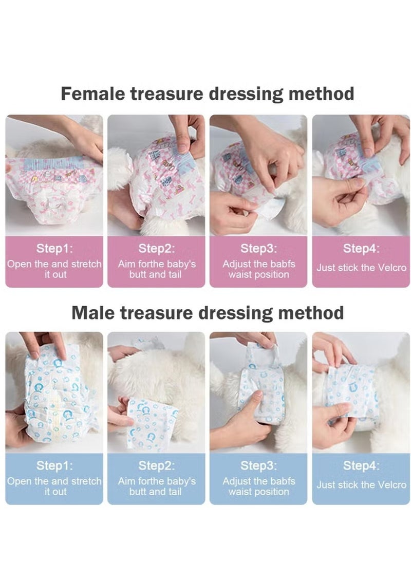 MileMelo Disposable Pet Diapers Female Dogs Super Absorbent Soft Including 20 Count for Puppy Cats or Dogs 6-14kg Pink Size L - Image 3