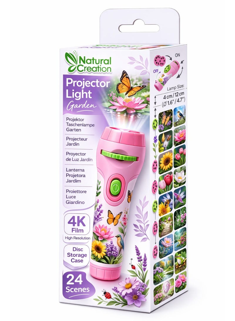 Avenir Natural Creation Garden Projector Light for Kids - 24 Nature & Flower Scenes with 4K Film Quality, Adjustable Focus Handheld Flashlight Projector, Educational Toy & Night Light with Disc Storage Case - Image 2