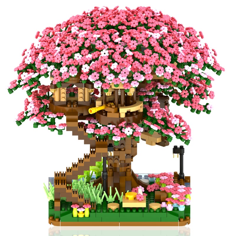 Bibilock Cherry Bonsai Tree Building Sets for GirlsMicro Mini Building Blocks of Cherry Blossom Bonsai Tree kit2008pcs Mini Bricks Sakura Tree House Good Gift for You - Image 4