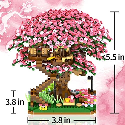 Bibilock Cherry Bonsai Tree Building Sets for GirlsMicro Mini Building Blocks of Cherry Blossom Bonsai Tree kit2008pcs Mini Bricks Sakura Tree House Good Gift for You - Image 5